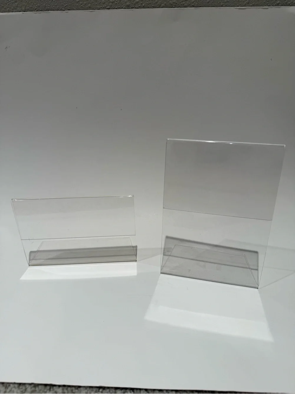 Set of 2 Clear Acrylic Sign Holders Tabletop Display Stands